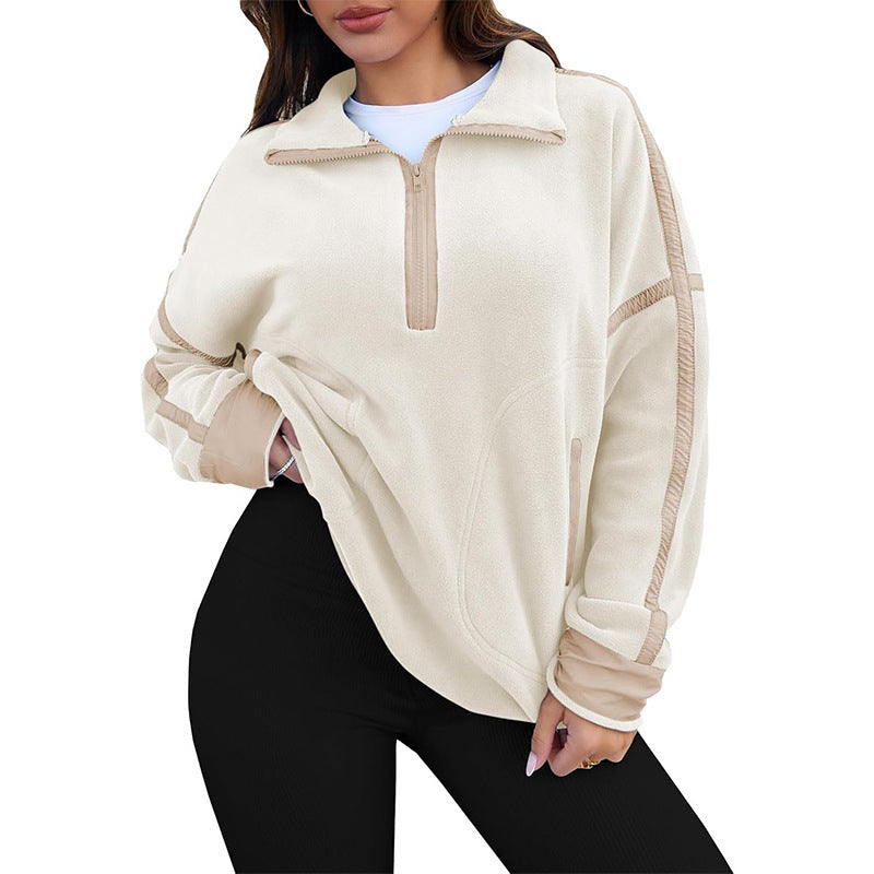 Casual Drawstring Short Loose Mock Neck Sweater