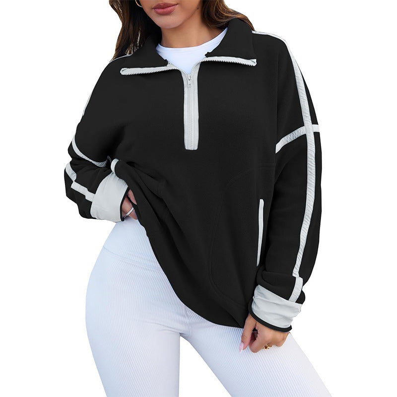 Casual Drawstring Short Loose Mock Neck Sweater