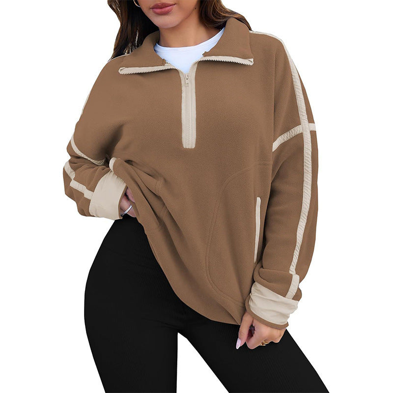 Casual Drawstring Short Loose Mock Neck Sweater
