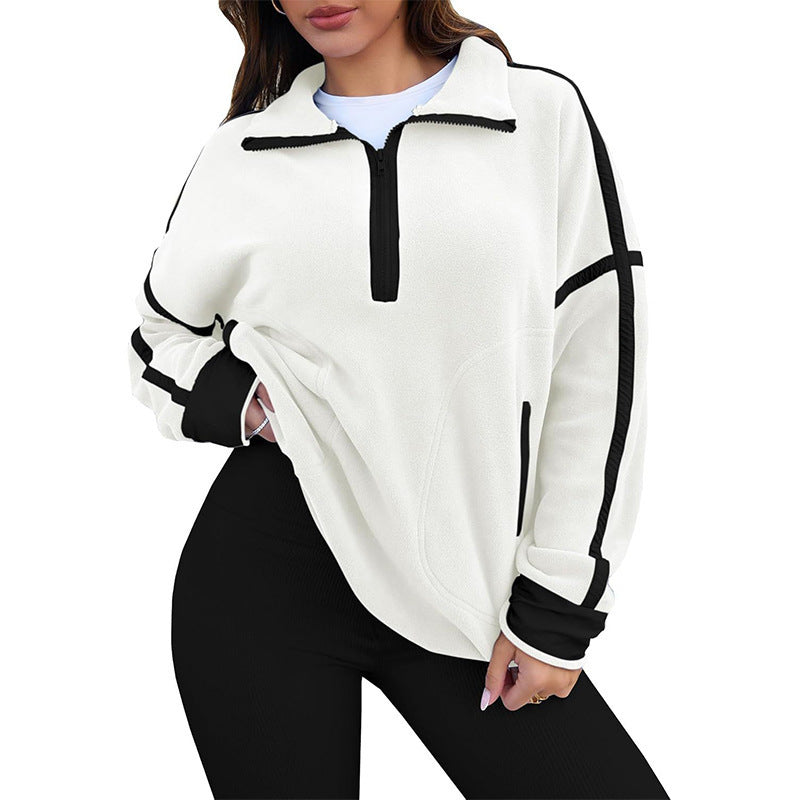 Casual Drawstring Short Loose Mock Neck Sweater