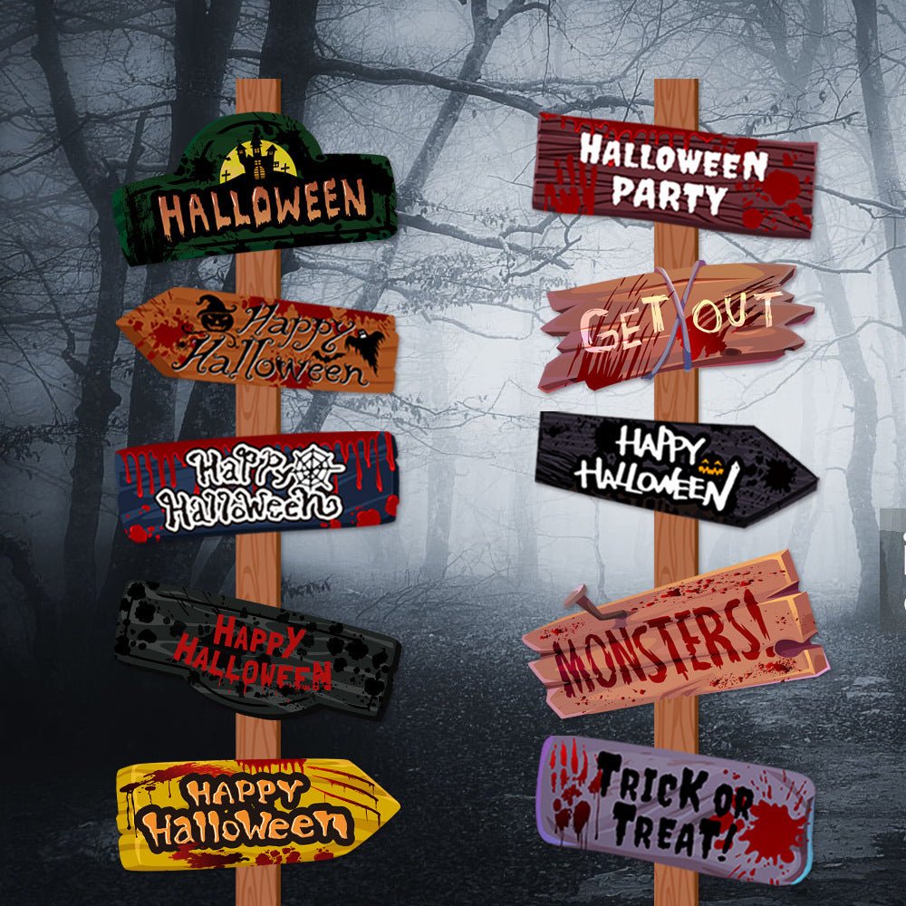 Creative Printing Halloween Decoration Props Paper Signs - Bills Deals Halloween decorations
