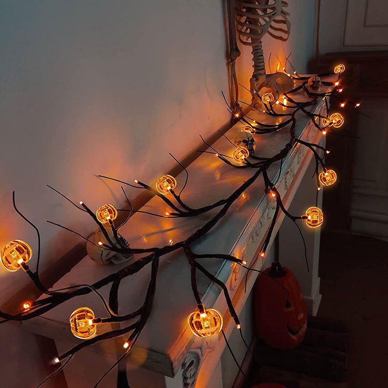 Cartoon Bat Pumpkin LED Vine String Lights for Halloween Party DecorHalloween decorations