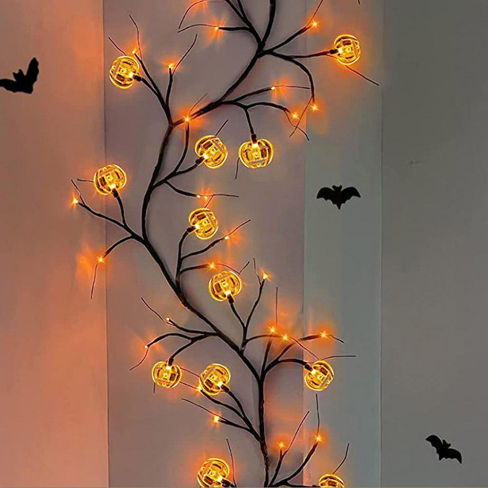 Cartoon Bat Pumpkin LED Vine String Lights for Halloween Party DecorHalloween decorations