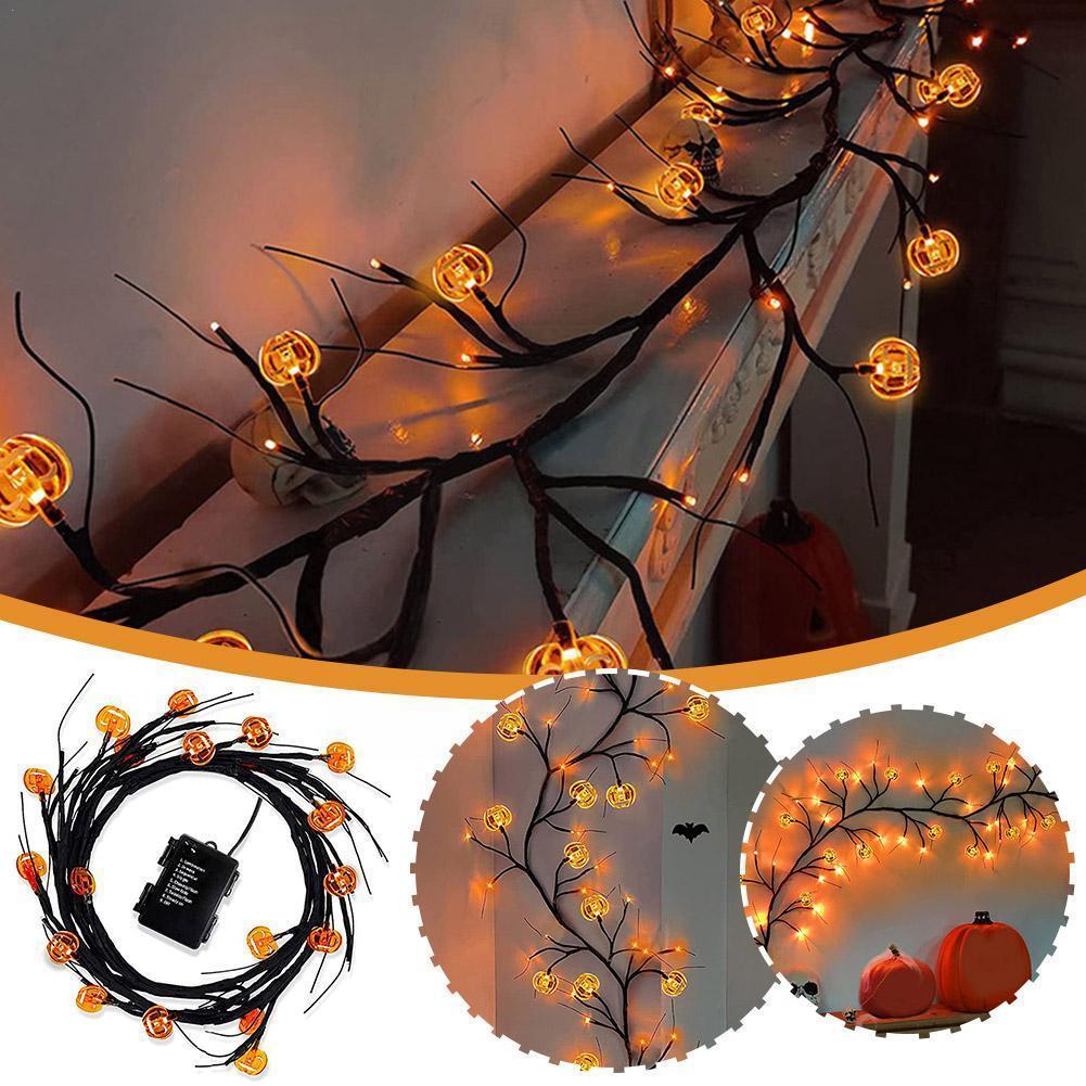 Cartoon Bat Pumpkin LED Vine String Lights for Halloween Party DecorHalloween decorations