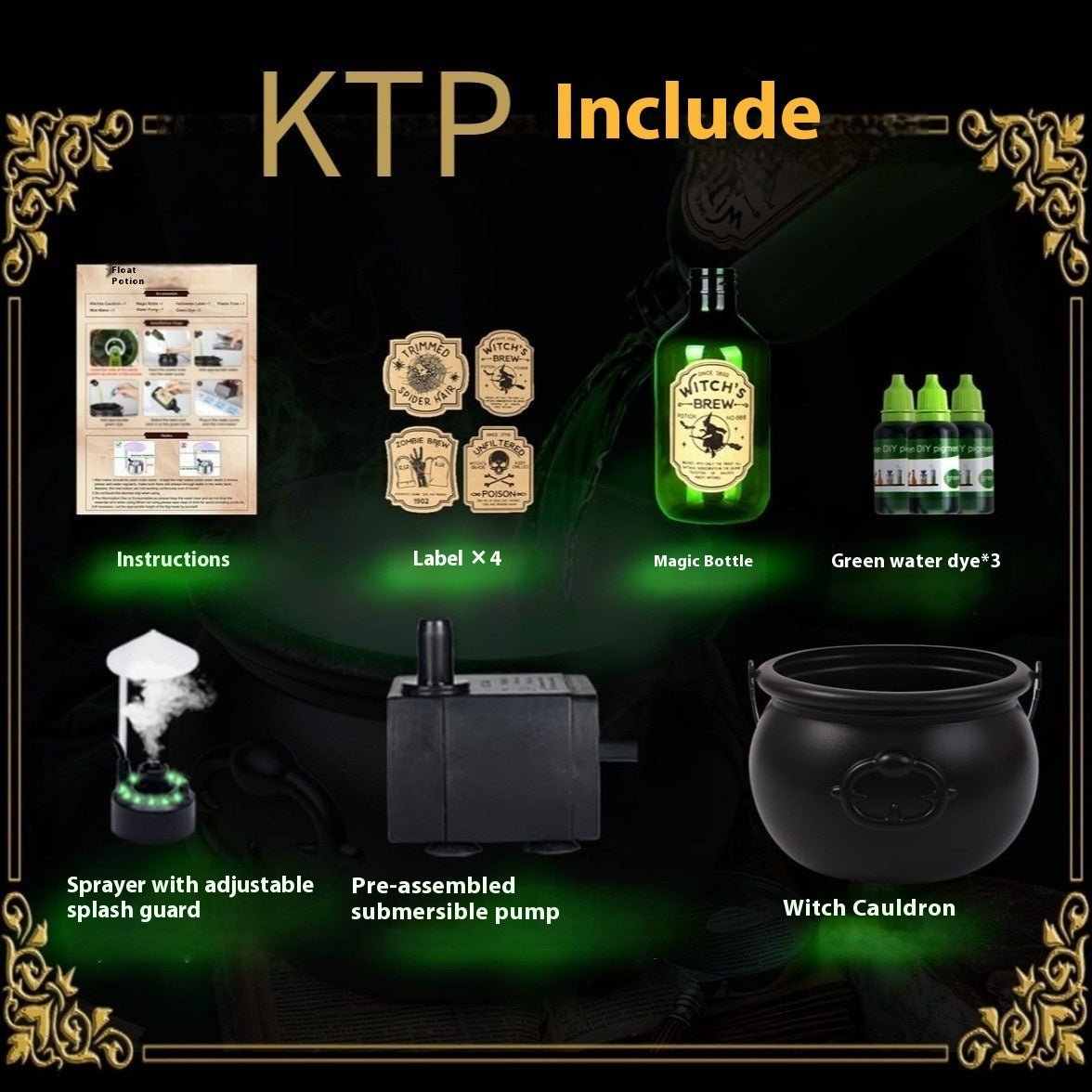Premium Floating Potion Cauldron Halloween Kit - Easy Setup, Spooky Atmosphere, Splash ProtectionHalloween decorations