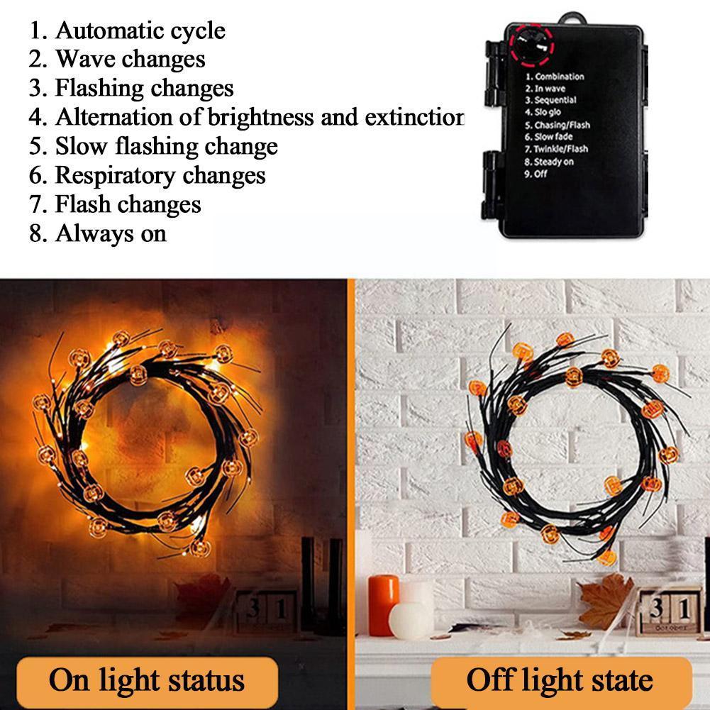 Cartoon Bat Pumpkin LED Vine String Lights for Halloween Party DecorHalloween decorations