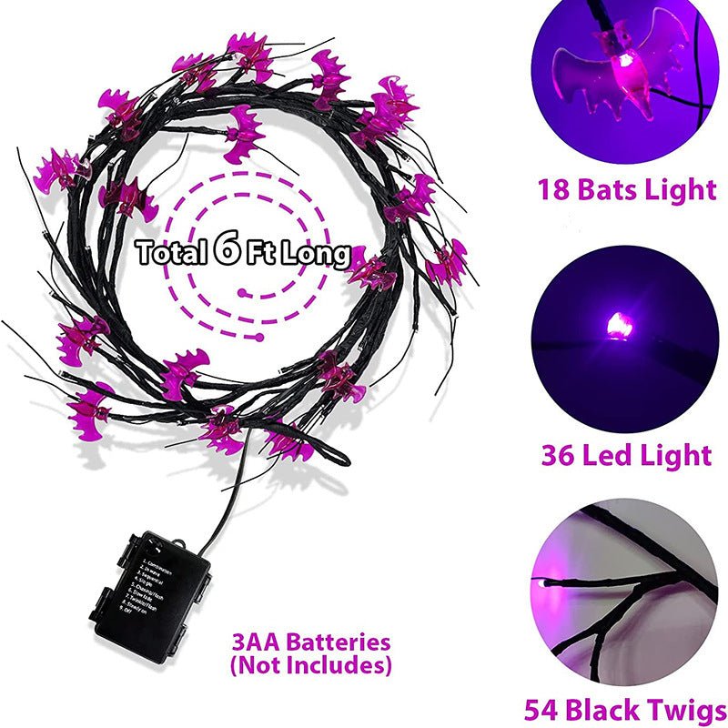 Cartoon Bat Pumpkin LED Vine String Lights for Halloween Party DecorHalloween decorations