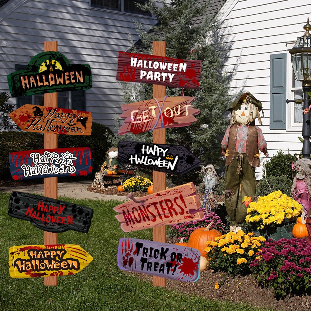 Creative Printing Halloween Decoration Props Paper Signs - Bills Deals Halloween decorations