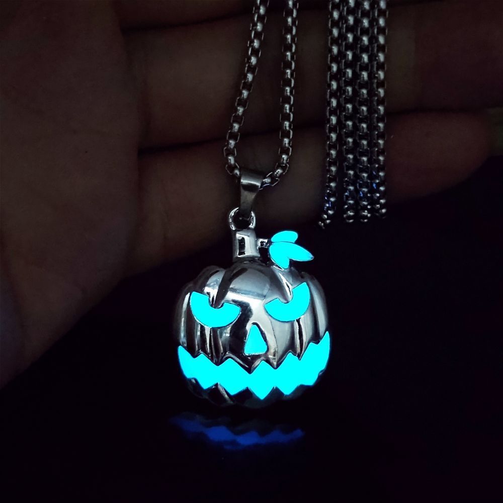 Halloween Ghost Festival Accessories Luminous Pumpkin Pendant Necklace - Bills Deals Halloween decorations
