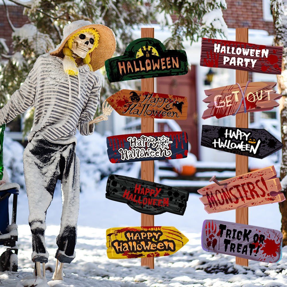 Creative Printing Halloween Decoration Props Paper Signs - Bills Deals Halloween decorations
