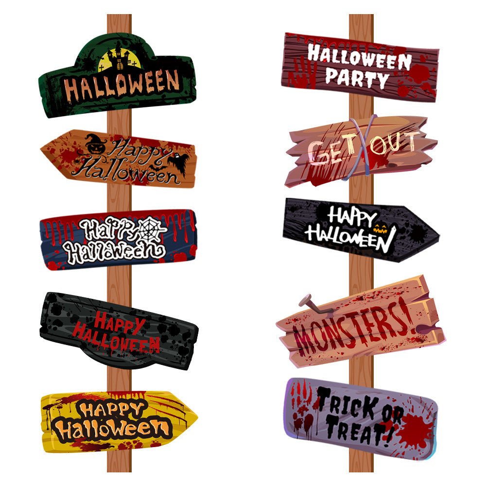 Creative Printing Halloween Decoration Props Paper Signs - Bills Deals Halloween decorations