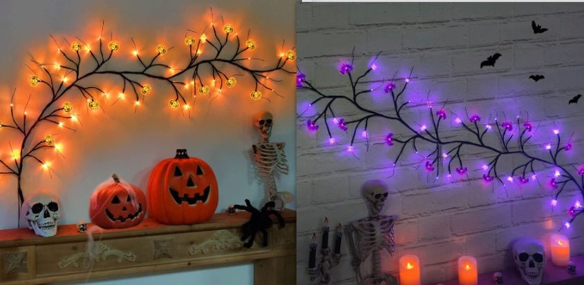 Cartoon Bat Pumpkin LED Vine String Lights for Halloween Party DecorHalloween decorations