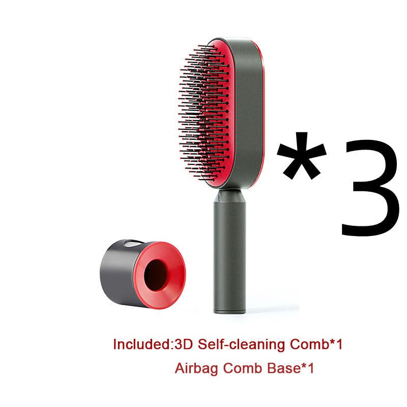 Self Cleaning Hair Brush For Women One - key Cleaning Hair Loss Airbag Massage Scalp Comb Anti - Static Hairbrush - Bills Deals Health & beauty