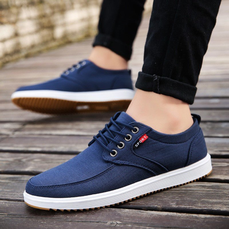 Men's Lace-up Canvas Shoes Casual Men Breathable Walking Flats Shoes Men's clothing