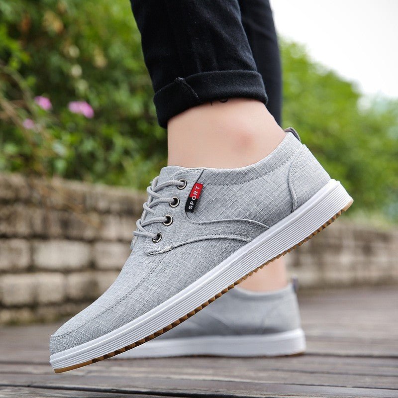 Men's Lace-up Canvas Shoes Casual Men Breathable Walking Flats Shoes Men's clothing