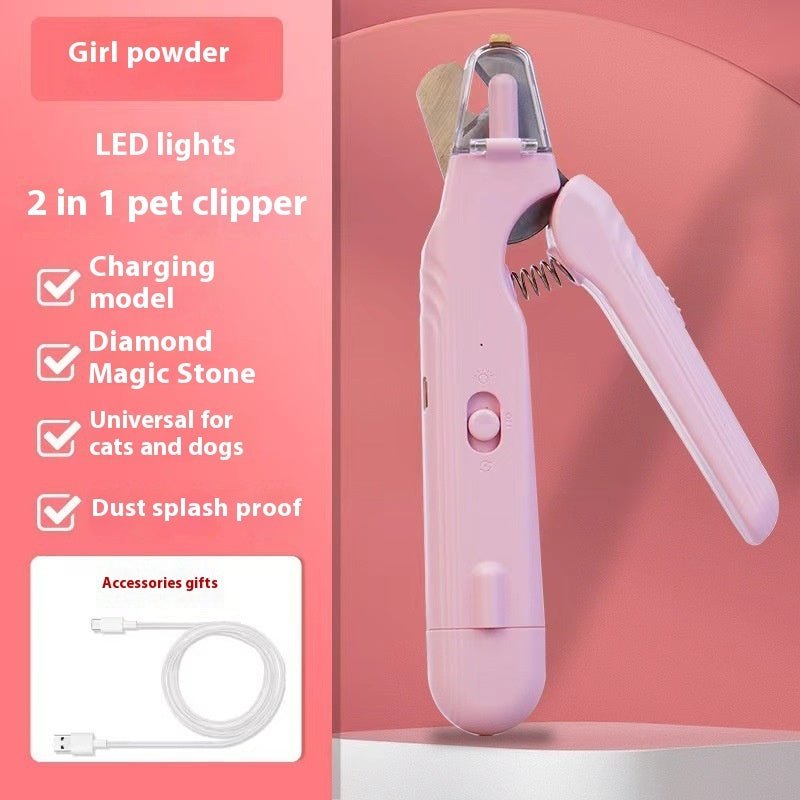 Pet Nail Clipper and Grinder with LED Lights - Precision Grooming Tool with Dust GuardPet accessories