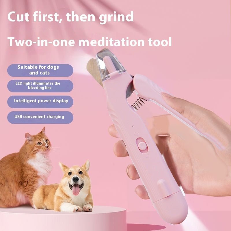 Pet Nail Clipper and Grinder with LED Lights - Precision Grooming Tool with Dust GuardPet accessories
