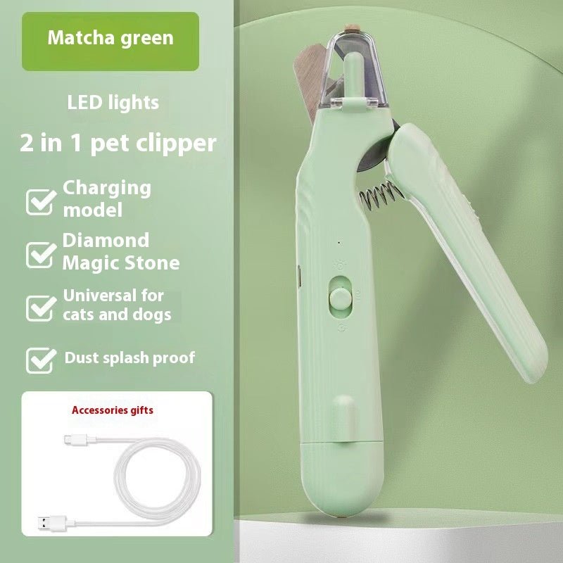 Pet Nail Clipper and Grinder with LED Lights - Precision Grooming Tool with Dust GuardPet accessories