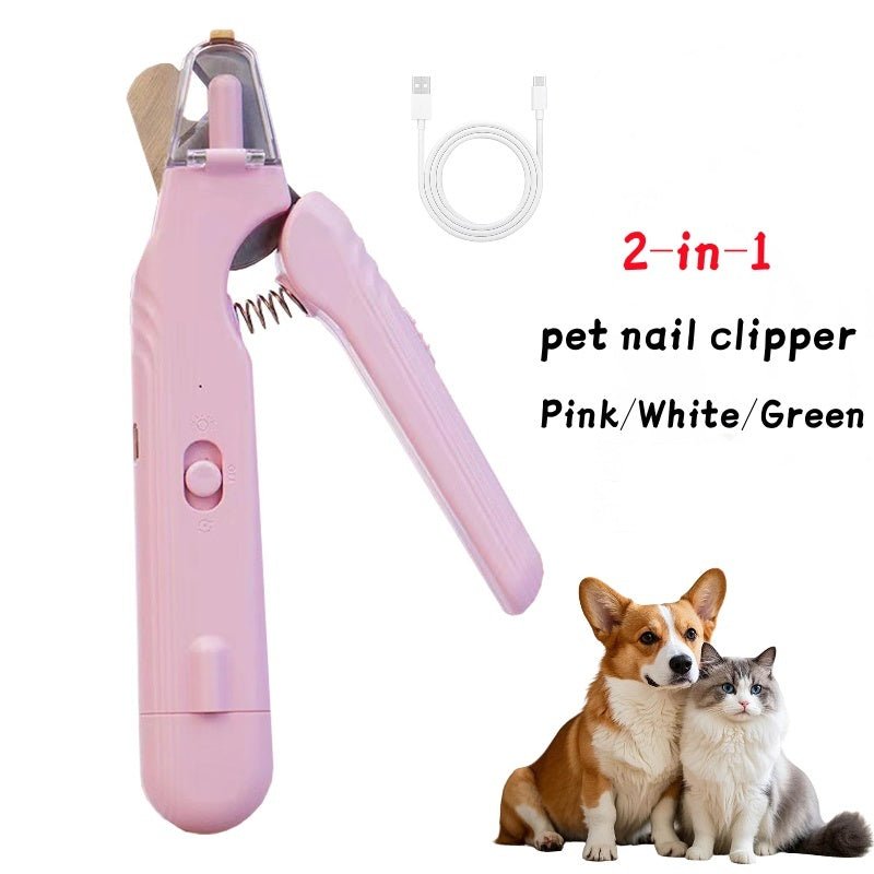 Pet Nail Clipper and Grinder with LED Lights - Precision Grooming Tool with Dust GuardPet accessories