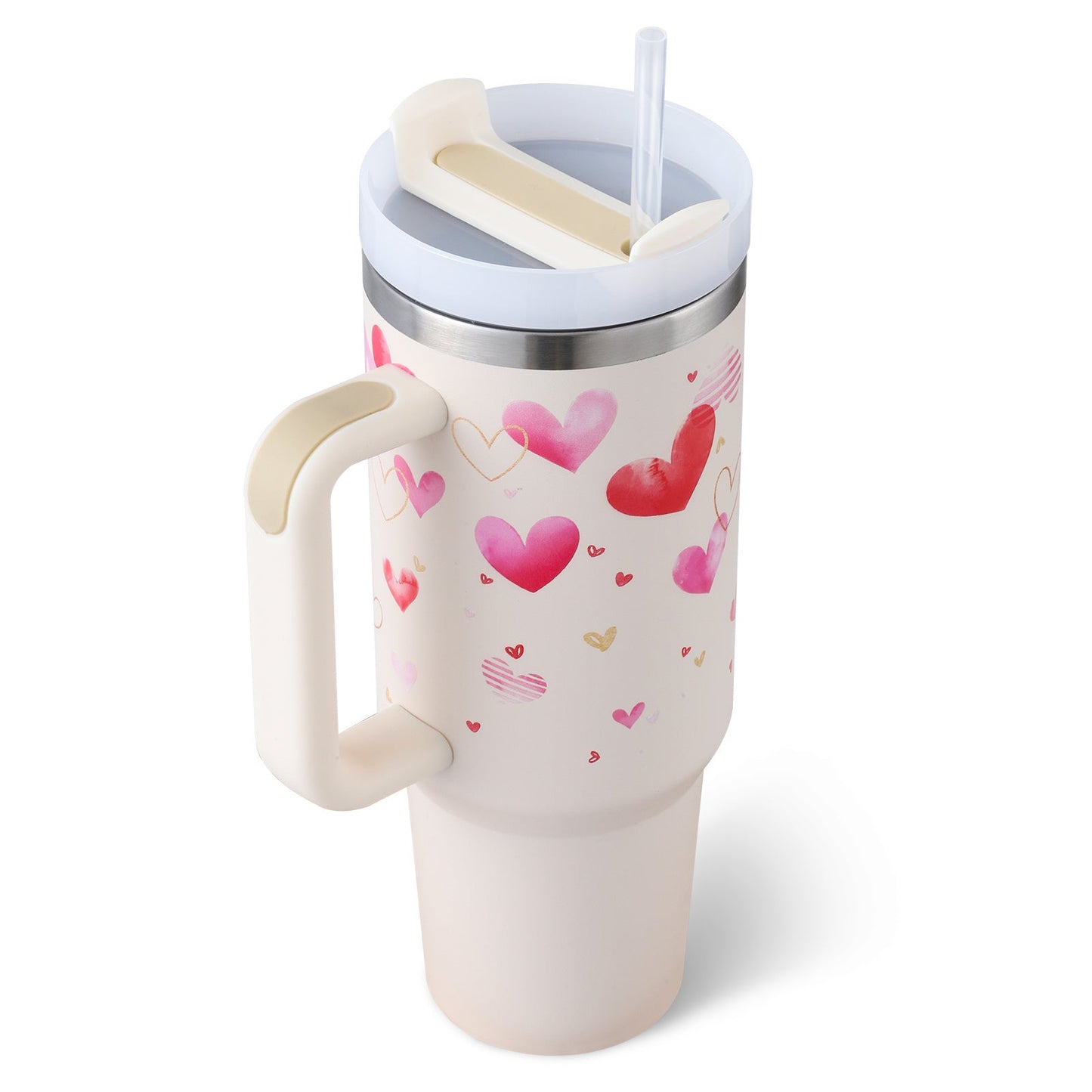 Stainless Steel Insulated Tumbler with Straw and Handle, 40 oz - Perfect Gift for Valentine's Day!tumbler cups