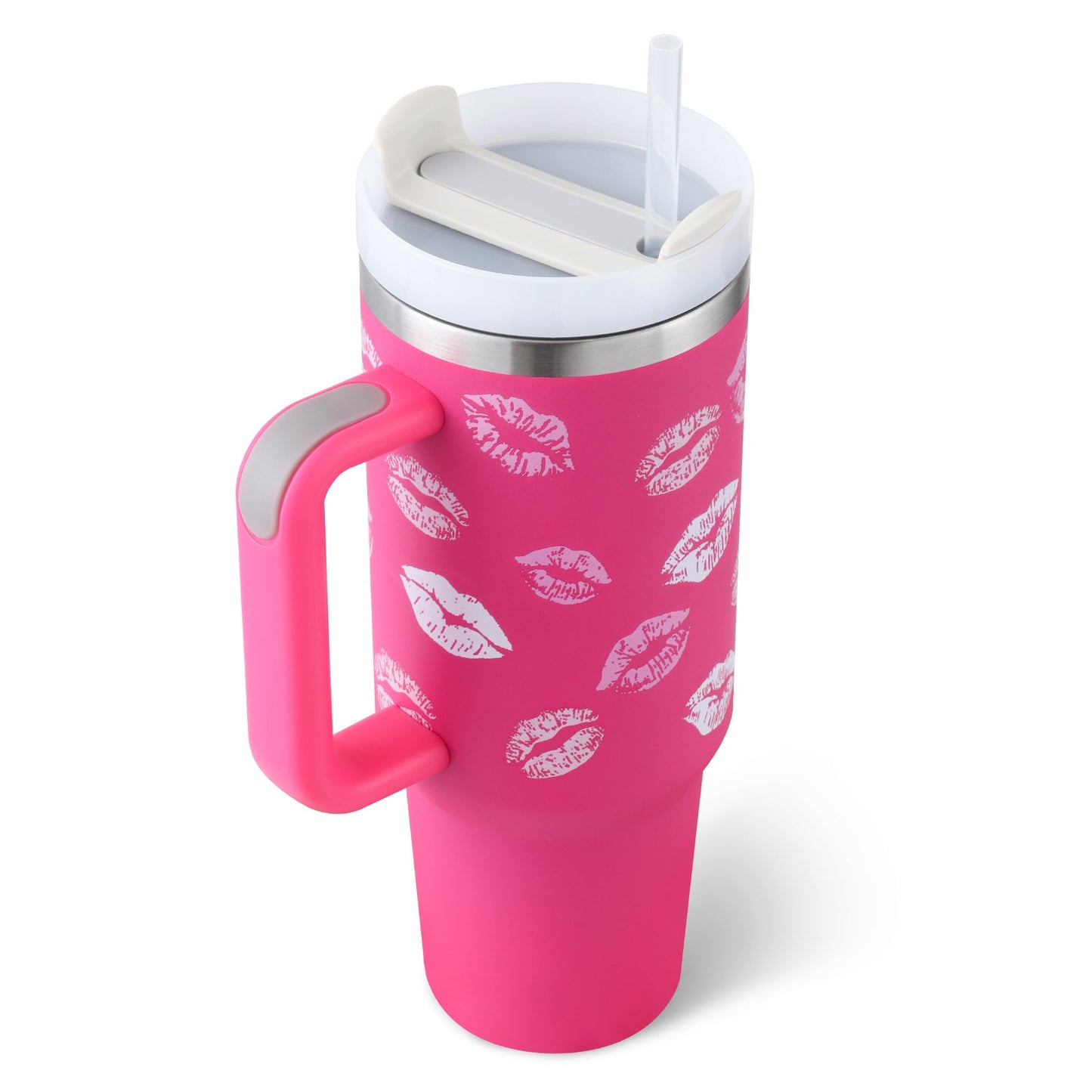 Stainless Steel Insulated Tumbler with Straw and Handle, 40 oz - Perfect Gift for Valentine's Day!tumbler cups