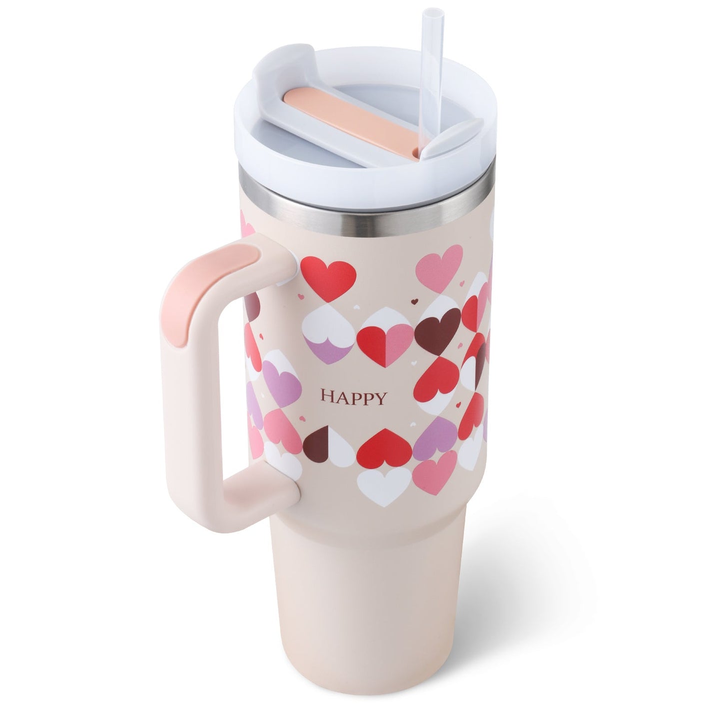 Stainless Steel Insulated Tumbler with Straw and Handle, 40 oz - Perfect Gift for Valentine's Day!tumbler cups