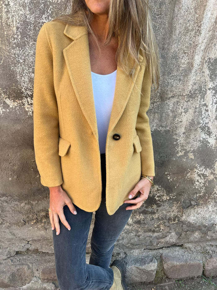 Ins Button Lapel Short Blazer Winter Fashion Commuter Jacket Outwear Women's Clothing - Bills Deals Women's clothing