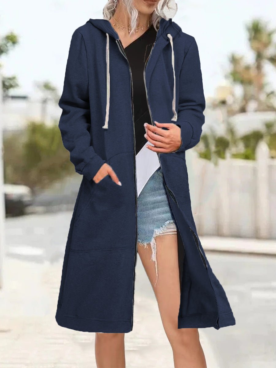 Loose Multicolor Coat Zipper Cardigan Women's Brushed Hoody - Bills Deals Women's clothing