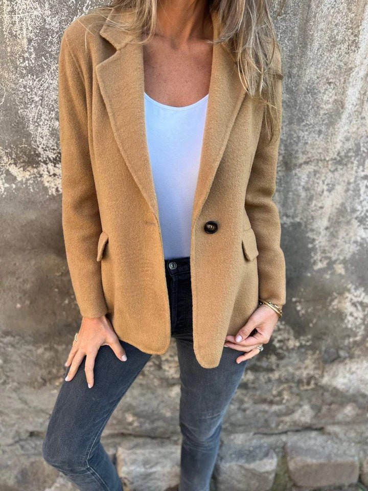 Ins Button Lapel Short Blazer Winter Fashion Commuter Jacket Outwear Women's Clothing - Bills Deals Women's clothing