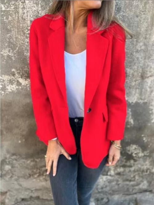 Ins Button Lapel Short Blazer Winter Fashion Commuter Jacket Outwear Women's Clothing - Bills Deals Women's clothing