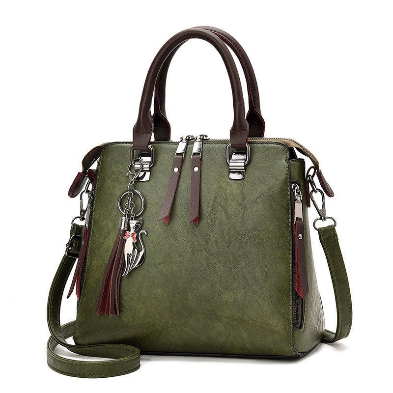 Vintage Handbag Women PU Leather Tassel Top - handle Bag Fashion Lady Tote Luxury Large Capacity Shoulder Bag - Bills Deals Women's clothing