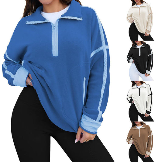 Casual Drawstring Short Loose Mock Neck Sweater