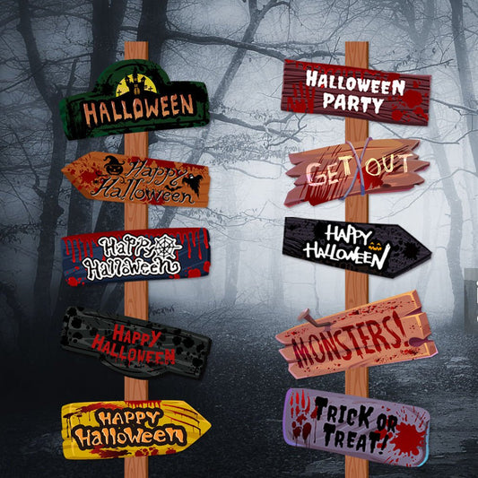 Creative Printing Halloween Decoration Props Paper Signs - Bills Deals Halloween decorations