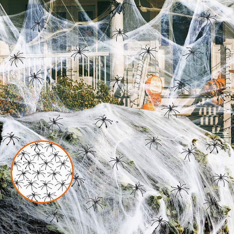 Halloween Decoration Cotton Spider Web Atmosphere Layout Props - Bills Deals Halloween decorations