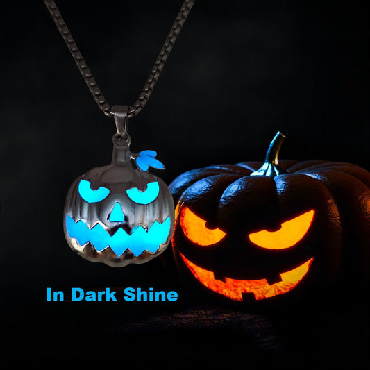 Halloween Ghost Festival Accessories Luminous Pumpkin Pendant Necklace - Bills Deals Halloween decorations