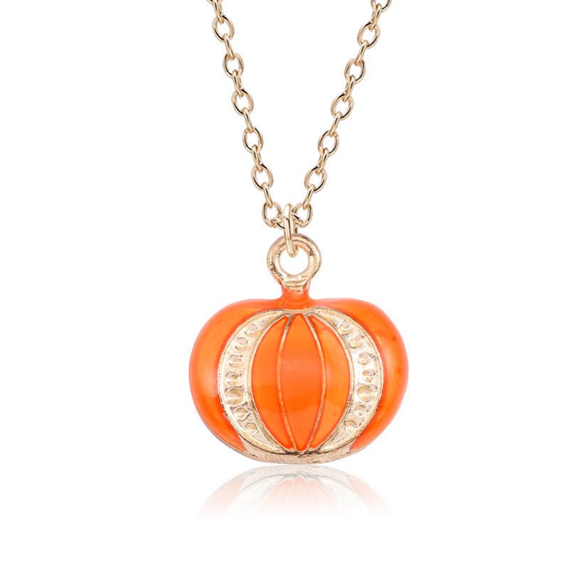 Halloween Oil Drop Pumpkin Cat Necklace Creative Clavicle Chain Pendant Fashion Jewelry Accessories - Bills Deals Halloween decorations
