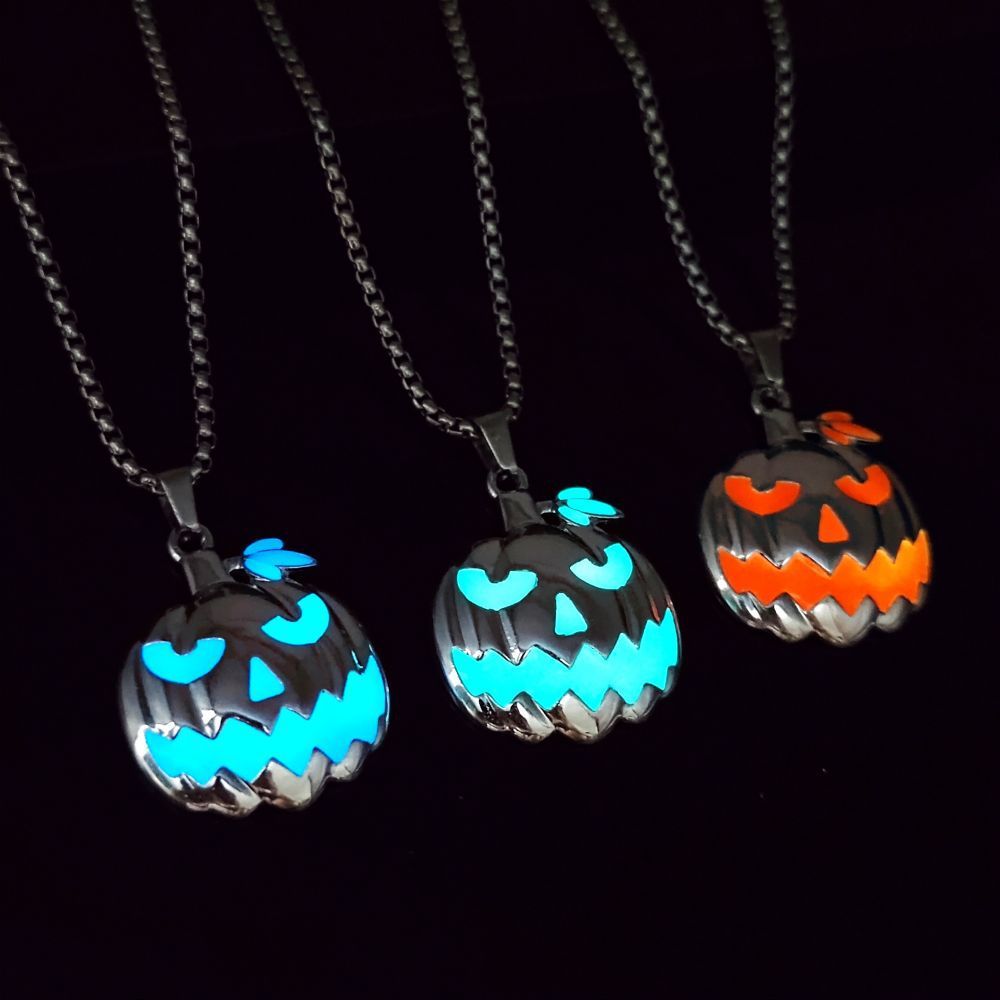 Halloween Ghost Festival Accessories Luminous Pumpkin Pendant Necklace - Bills Deals Halloween decorations