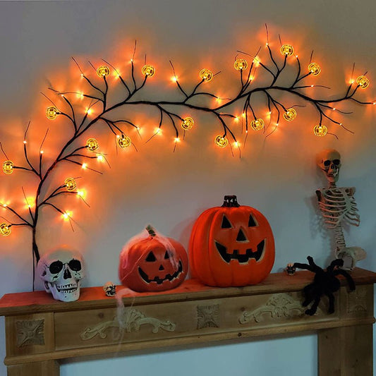 Cartoon Bat Pumpkin LED Vine String Lights for Halloween Party DecorHalloween decorations