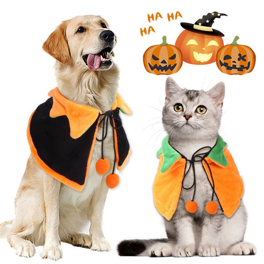 Halloween Pumpkin Double - sided Dog Cloak Cat Halloween Ornaments - Bills Deals Halloween decorations
