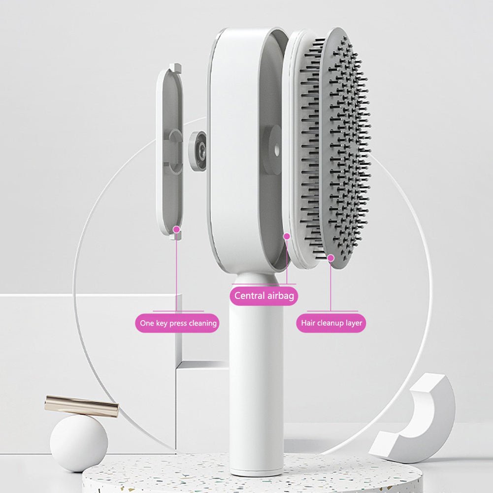 Self Cleaning Hair Brush For Women One - key Cleaning Hair Loss Airbag Massage Scalp Comb Anti - Static Hairbrush - Bills Deals Health & beauty