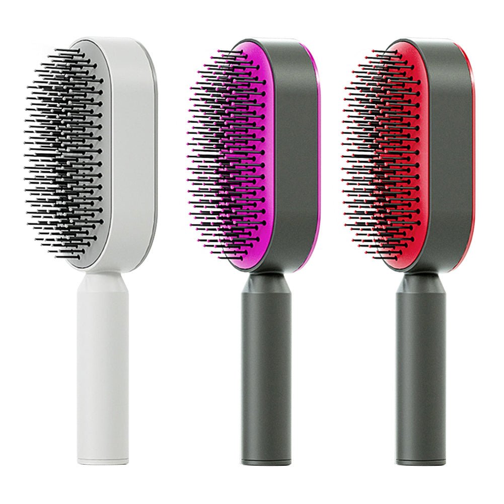 Self Cleaning Hair Brush For Women One - key Cleaning Hair Loss Airbag Massage Scalp Comb Anti - Static Hairbrush - Bills Deals Health & beauty