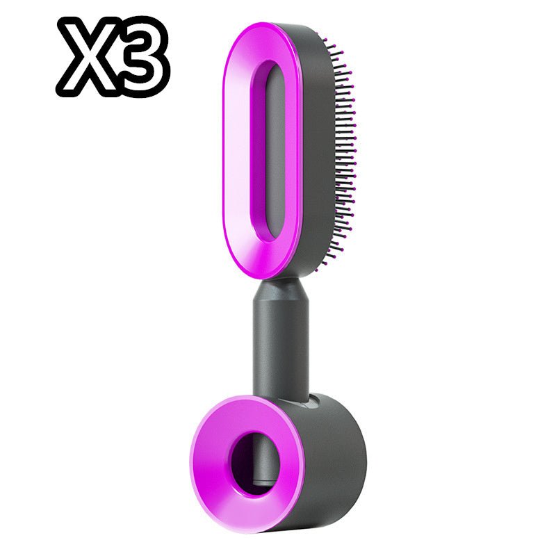 Self Cleaning Hair Brush For Women One - key Cleaning Hair Loss Airbag Massage Scalp Comb Anti - Static Hairbrush - Bills Deals Health & beauty