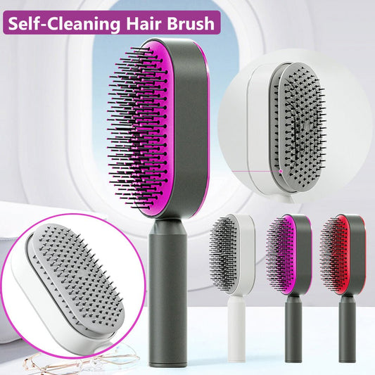 Self Cleaning Hair Brush For Women One - key Cleaning Hair Loss Airbag Massage Scalp Comb Anti - Static Hairbrush - Bills Deals Health & beauty