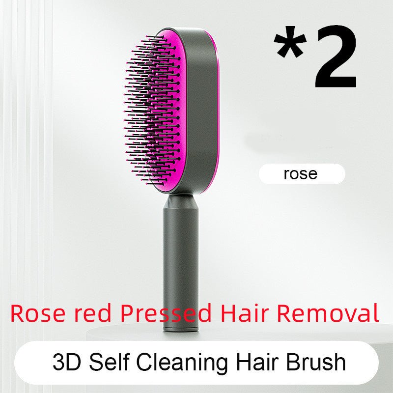 Self Cleaning Hair Brush For Women One - key Cleaning Hair Loss Airbag Massage Scalp Comb Anti - Static Hairbrush - Bills Deals Health & beauty