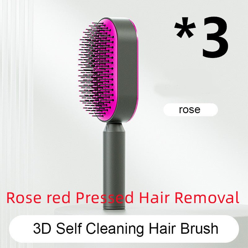 Self Cleaning Hair Brush For Women One - key Cleaning Hair Loss Airbag Massage Scalp Comb Anti - Static Hairbrush - Bills Deals Health & beauty
