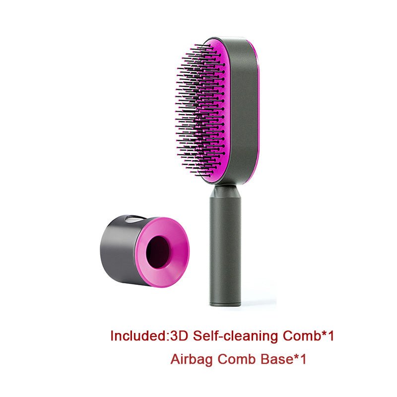 Self Cleaning Hair Brush For Women One - key Cleaning Hair Loss Airbag Massage Scalp Comb Anti - Static Hairbrush - Bills Deals Health & beauty