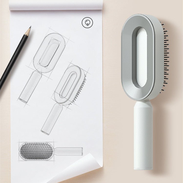 Self Cleaning Hair Brush For Women One - key Cleaning Hair Loss Airbag Massage Scalp Comb Anti - Static Hairbrush - Bills Deals Health & beauty