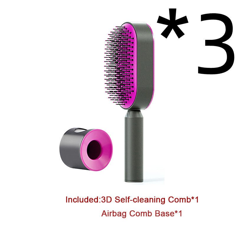 Self Cleaning Hair Brush For Women One - key Cleaning Hair Loss Airbag Massage Scalp Comb Anti - Static Hairbrush - Bills Deals Health & beauty