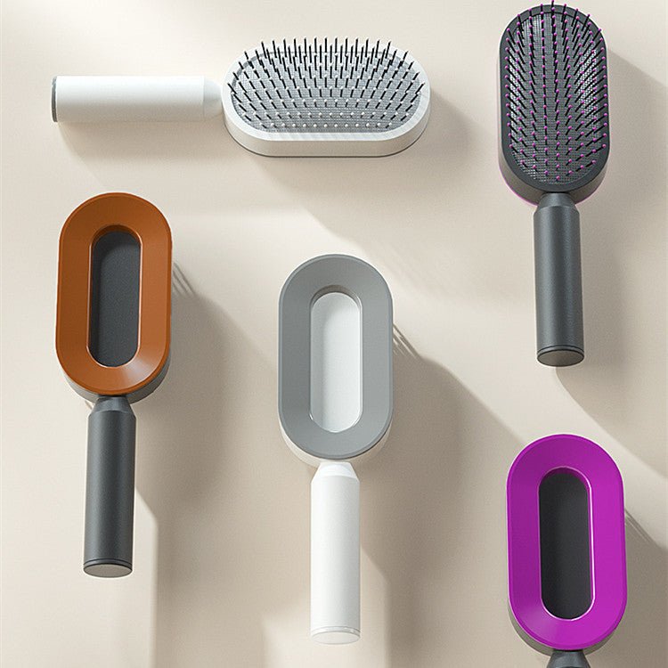 Self Cleaning Hair Brush For Women One - key Cleaning Hair Loss Airbag Massage Scalp Comb Anti - Static Hairbrush - Bills Deals Health & beauty