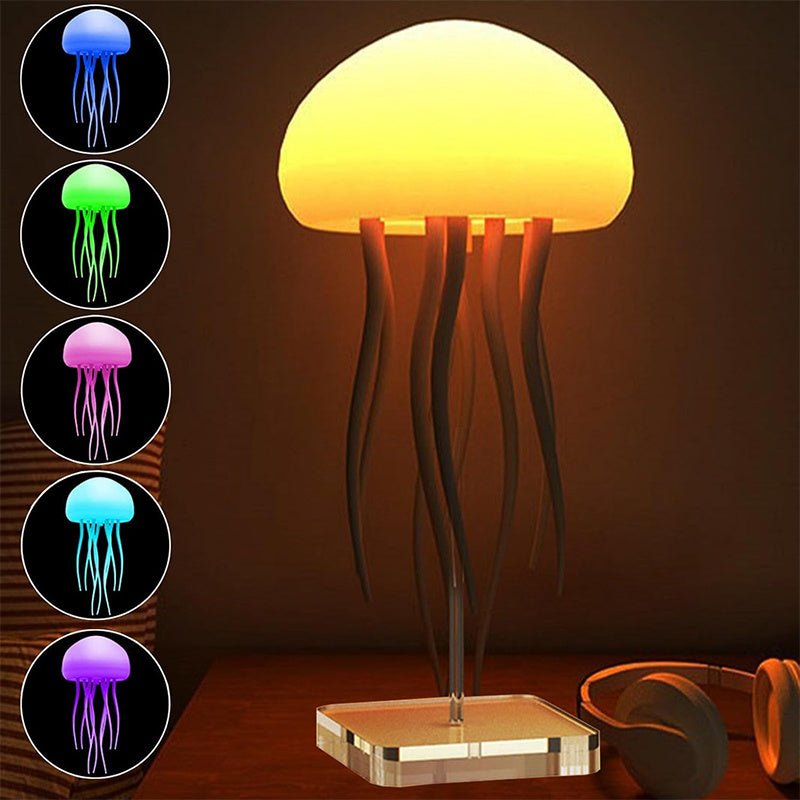 Jellyfish Mood Lamp LED Jellyfish Night Light Portable Jellyfish Lamp Jellyfish Decorations Smart Table Lamp For Bedside Desk - Bills Deals lighting